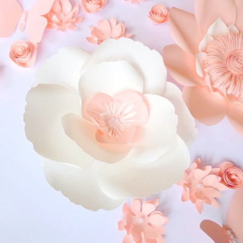 Бумажный цветок "Мак белый" 
